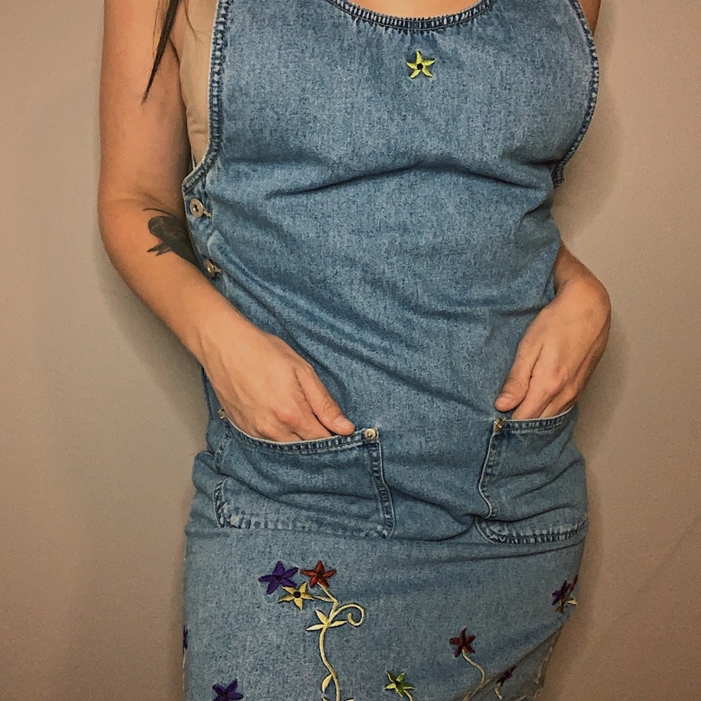 90’s Denim Overall Dress